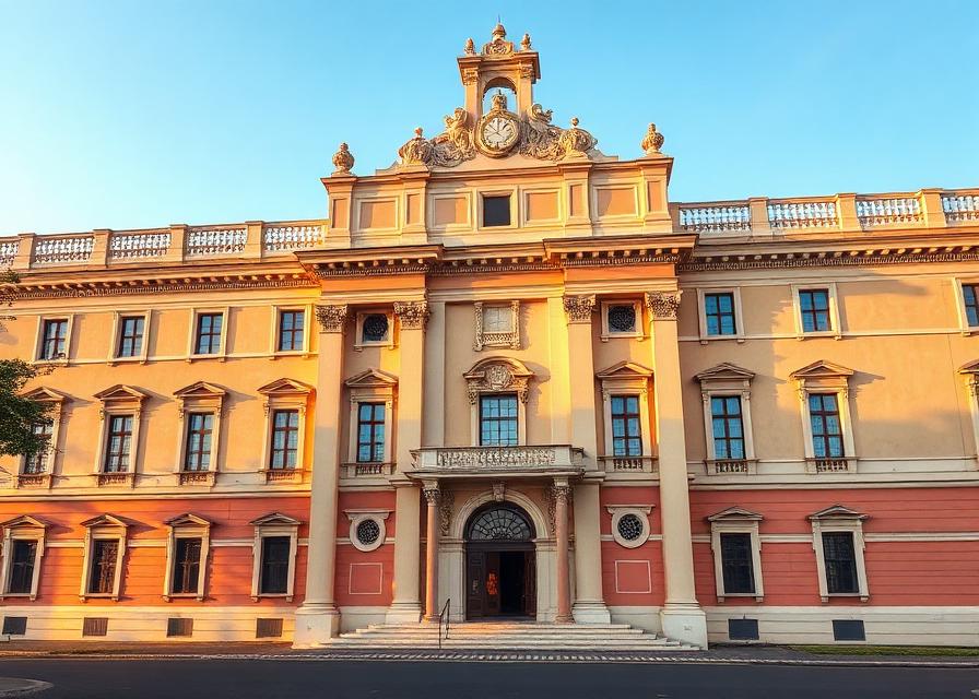 Façade classique d'un lycée italien historique